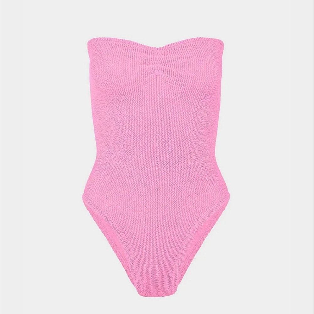 Strapless Pink One-Piece Swimsuit